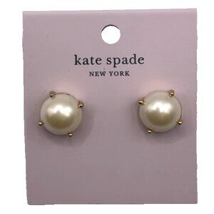 Kate Spade New York Gum Drop Pearl Studs Earrings Goldtone Faux Pearls Stud
